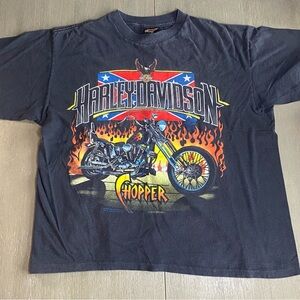 90’s Vintage Harley Davidson Chopper Short Sleeve Shirt